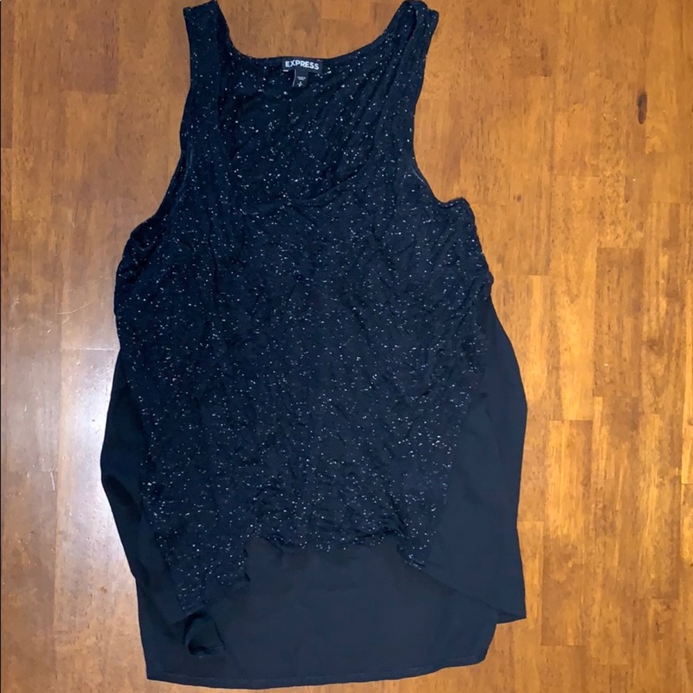 Black flowy tank
